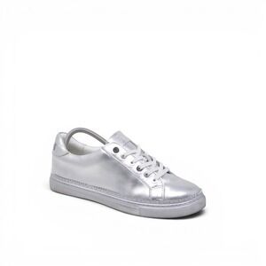Suecomma Bonnie Womens Sneakers Silver Metallic Leather Low Top Lace Up 41 / 10